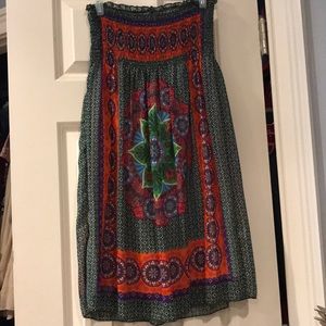 Strapless floral dress